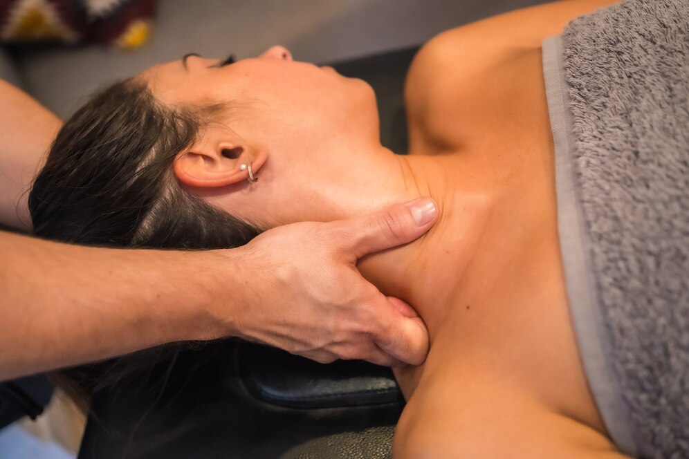 detail neck massage young woman from physiotherapist 242111 3753